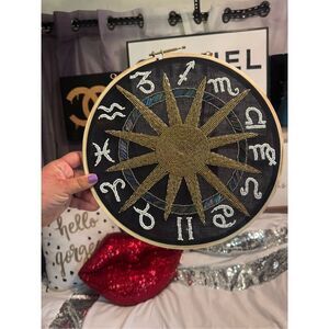 NWT zodiac beaded Hanging Wall Sign Picture Wall Art/tapestry,Tabletop Decor